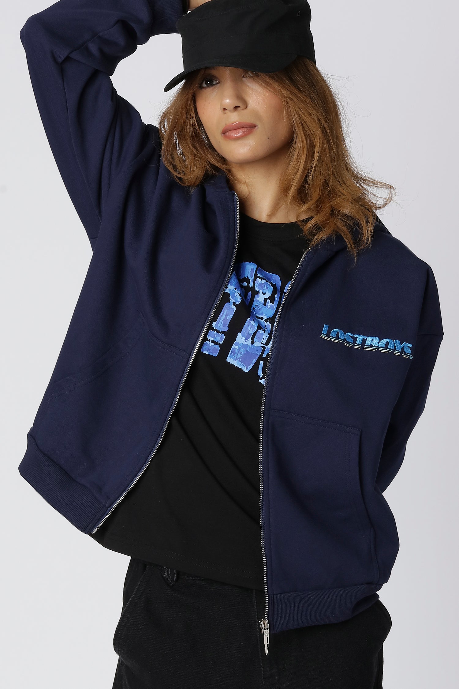 LOST BOYS ZIP HOODIE Sweat Navy