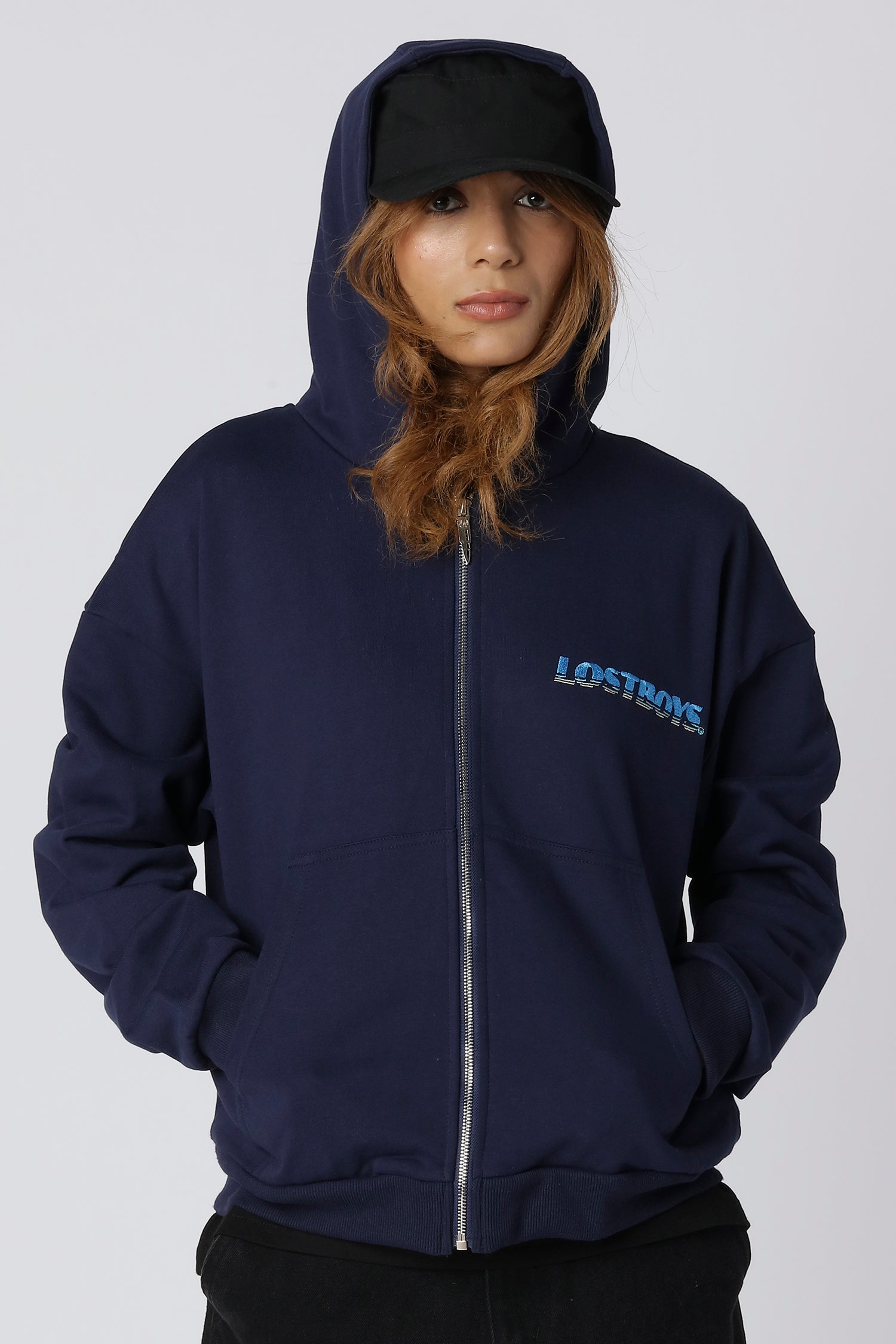 LOST BOYS ZIP HOODIE Sweat Navy