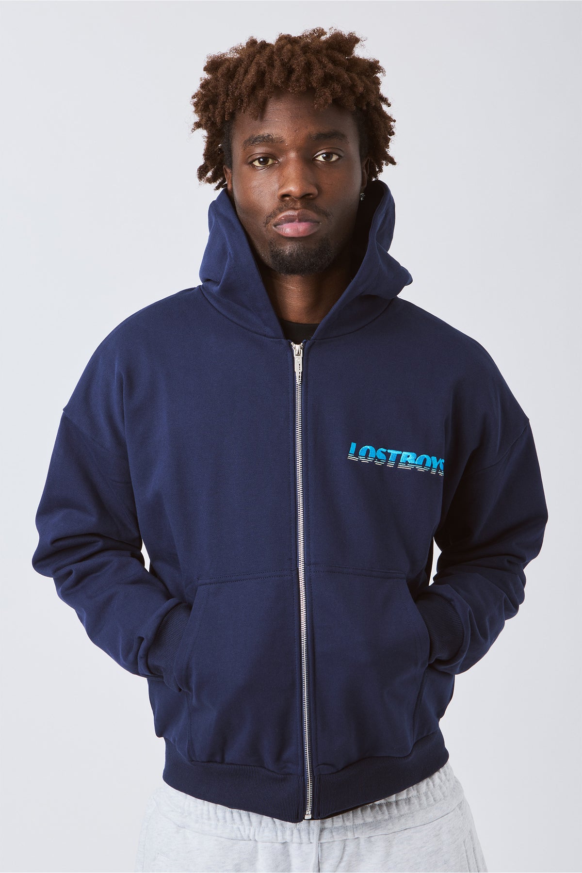 LOST BOYS ZIP HOODIE Sweat Navy